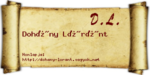 Dohány Lóránt névjegykártya