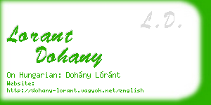 lorant dohany business card