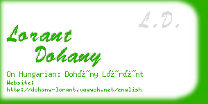 lorant dohany business card